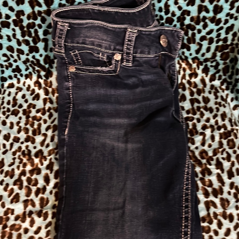 Silver cropped jeans